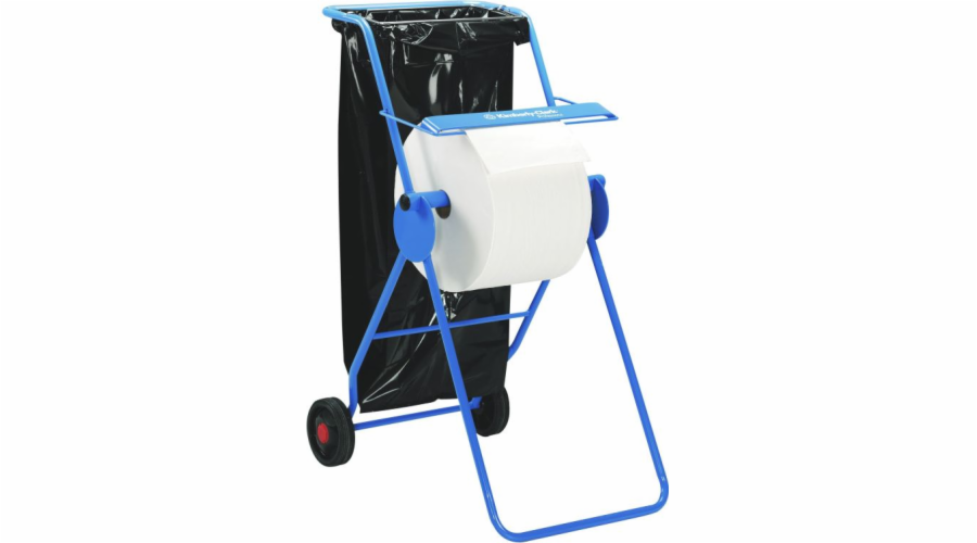 Kimberly -Clark Kimberly -Clark 6155 - přenosný stojan/dávkovač na kolech pro čištění role, ocel - modrá