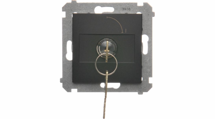 Kontaktní simon Simon 54 Unipolární klíč konektor. (Modul) 2 položka 0-i Kontakt N/O 5A 250V Odstranění klíče v každé poloze černé rohož twok.01/49