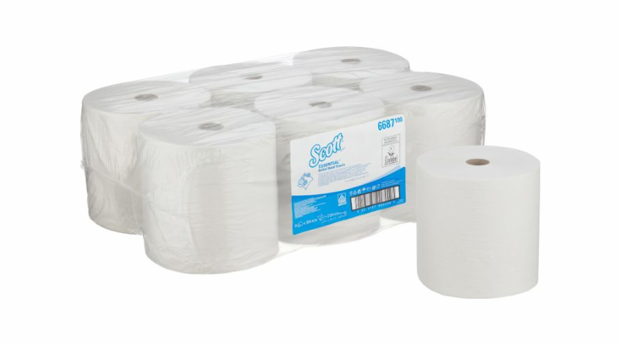 Kimberly -Clark Kimberly -Clark Scott XL - Papírové ručníky ve velké roli, odpadní papír, 354 m - bílá