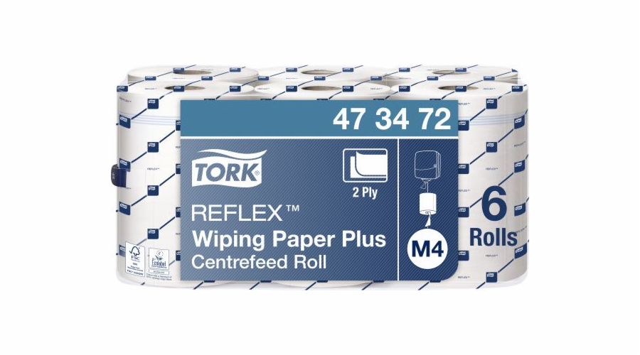 Tork Tork Reflex - Čištění papíru v roli střední nečistoty, 2 -vrstva, M4, Advanced - White
