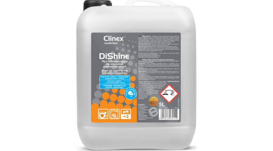 Clinex Glossing Glossible Tranple for Clinex Diathine 5L Gastronomy myčky nádobí.
