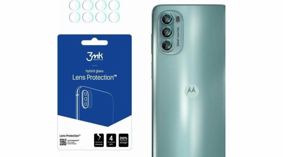 Hybridní sklo pro 3MK Objektiv Ochrana kamera Motorola Moto G62 5G [4 Pack] čočka