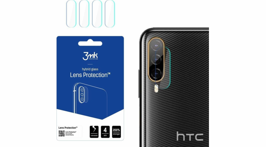Hybridní sklo pro 3MK Ochrana objektivu HTC Desire 22 Pro [4 Pack]