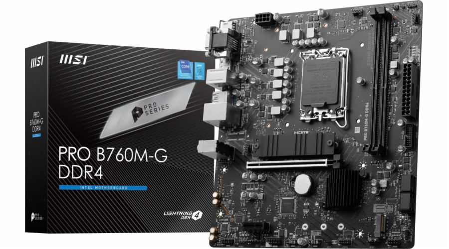 MSI PRO B760M-G DDR4 LGA1700 mATX MB DDR4 PCIe x16 4xSATA