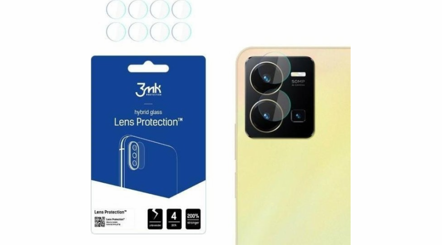 3MK Hybridní sklo pro objektiv chrání vivo Y35 4G [4 pack] objektiv fotoaparátu