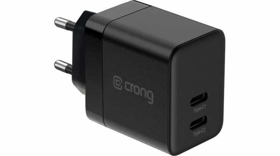 Crong Charger Crong Postra Compact Gan 35W PD 3.0 2x USB-C (černá)