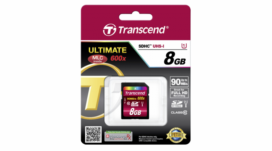 Transcend SD karta SDHC 8GB Class 10 / UHS-I / 600x