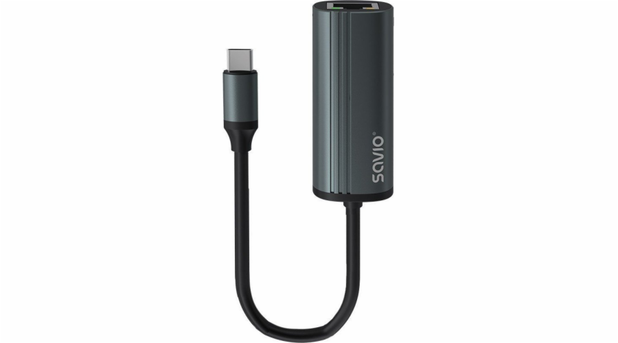 SAVIO Adapter USB-C 3.1 Gen.1 (M) to RJ-45 Gigabit Ethernet (F) 1000 Mbps AK-56 grey