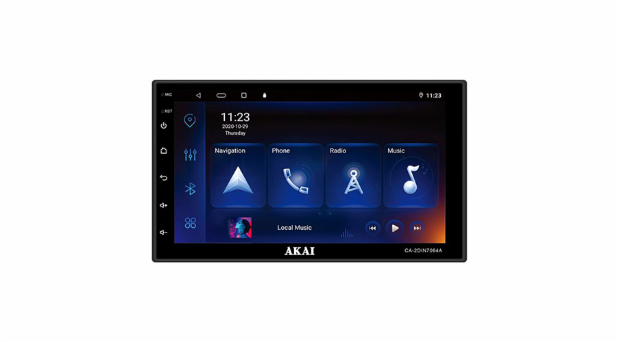 Autorádio AKAI, CA-2DIN7064A, android, ovládání na volantu, FM, USB, Bluetooth