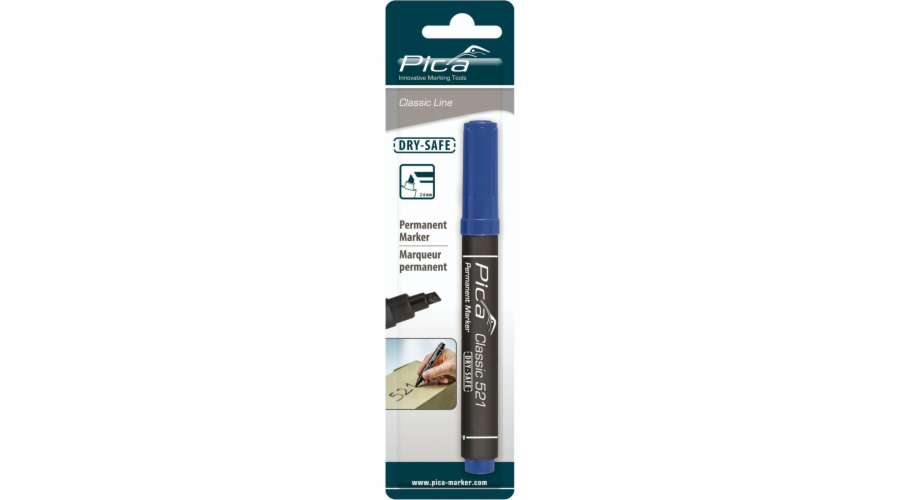 Pica Permanentmarker 2-6mm, Wedge Tip, blue Retail Packaging