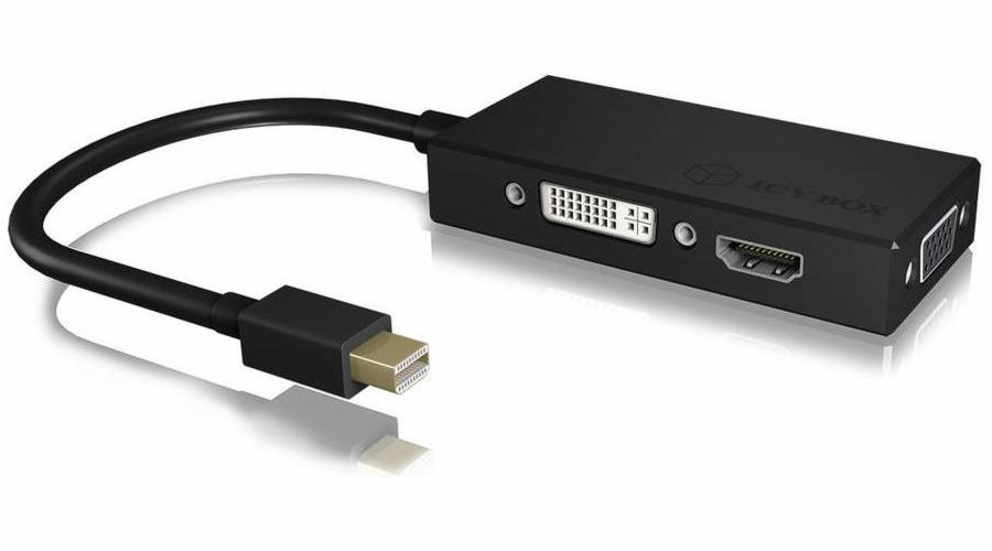 AV adaptér RaidSonic DisplayPort Mini - HDMI - D-Sub (VGA) - DVI-I černý (IB-AC1032)