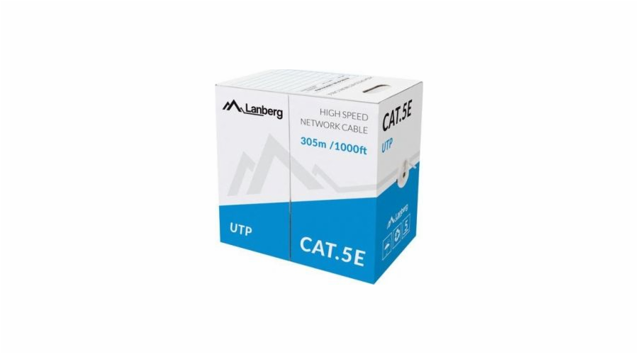 Lanberg kabel UTP Cat.5E CCA kabel 305m modrý drát LCU5-10CC-0305-B-LCU5-10CC-0305-B