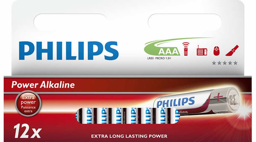 PHILIPS LR03P12W/10 AAA Power Alkaline baterie (12ks)