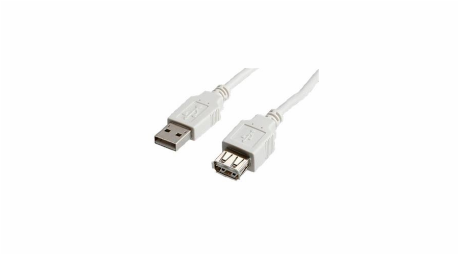 Kabel USB 2.0 A-A 3 m, prodlužovací, bílý/šedý
