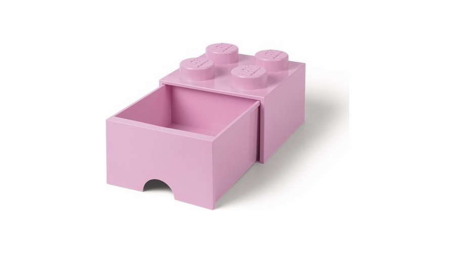 LEGO úložný box 4 s šuplíkem světle růžová