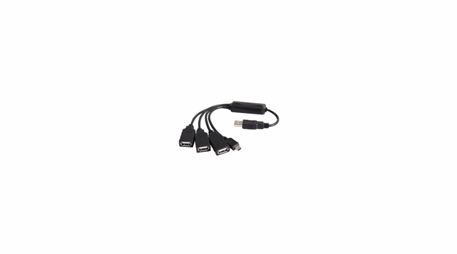 PremiumCord USB 2.0 HUB 4-portový, černý kabel