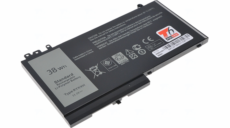 T6 power RYXXH baterie - neoriginální Baterie T6 power Dell Latitude E5450, E5550, E5250, 3150, 3160, 3420mAh, 38Wh, 3cell, Li-pol