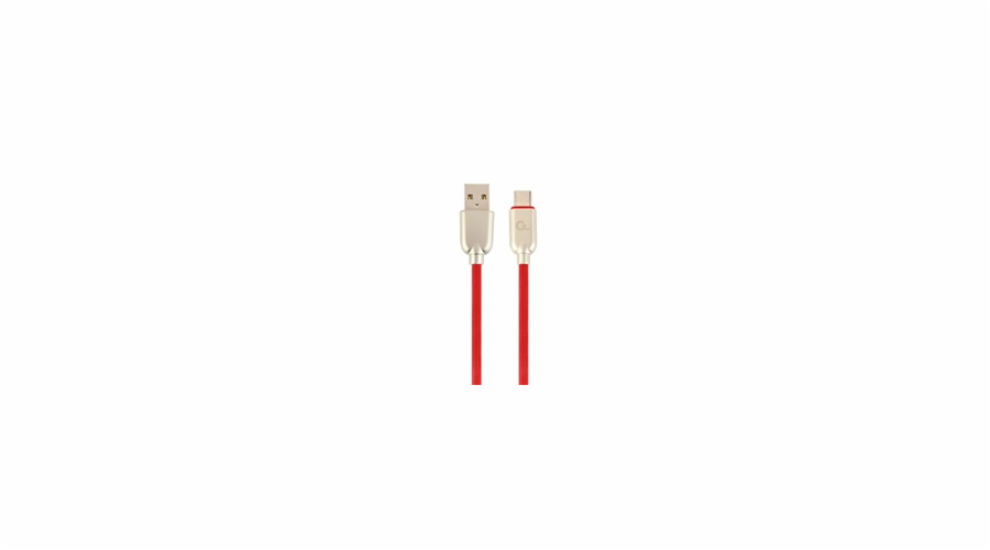 GEMBIRD Kabel USB 2.0 AM na Type-C kabel (AM/CM), 1m, pogumovaný, červený, blister, PREMIUM QUALITY