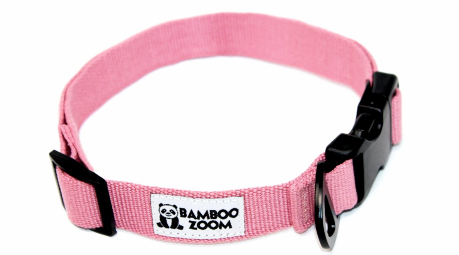 Bamboo Zoom Obojek pro psy růžový S