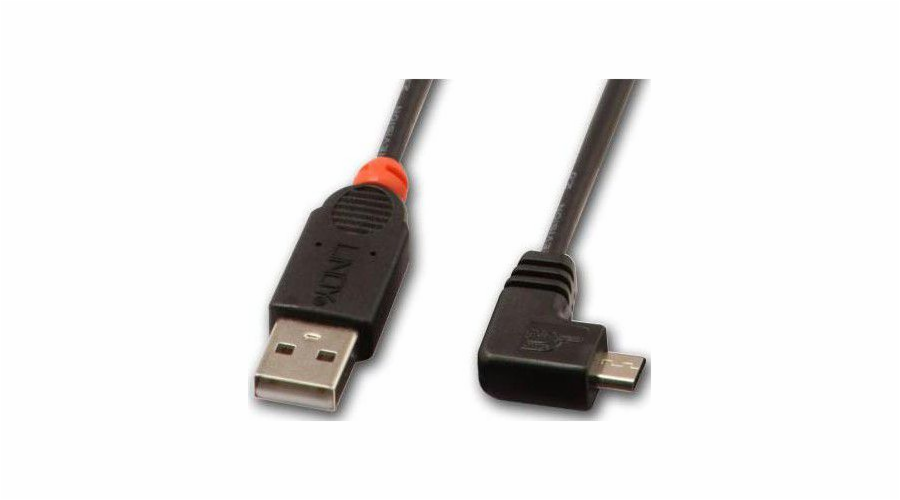 Kabel USB Lindy USB-A - microUSB 0.5 m Czarny (31975)