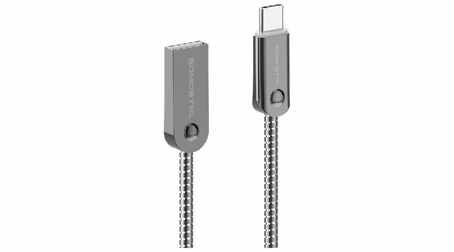 Kabel USB Somostel USB-A - USB-C 1 m Srebrny (BJ01)