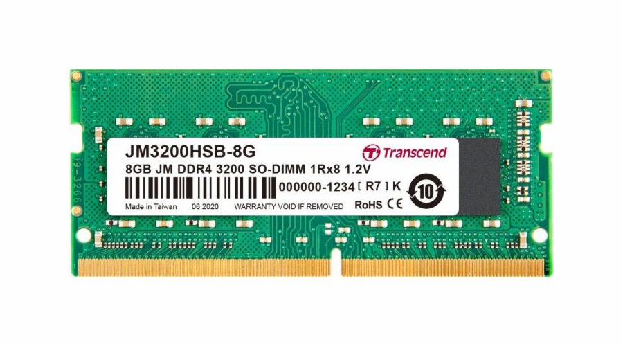 Paměť pro notebook Transcend JetRam, SODIMM, DDR4, 16 GB, 3200 MHz, CL22 (JM3200HSB-16G)