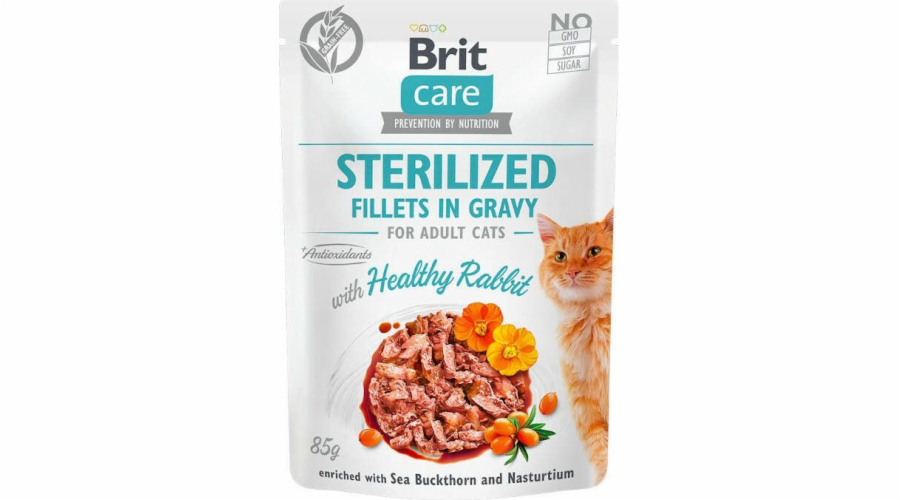 Brit Brit Care Cat Pouch Sterilised - filety z kurczakiem w sosie, mokra karma dla kota, saszetka 85g uniwersalny