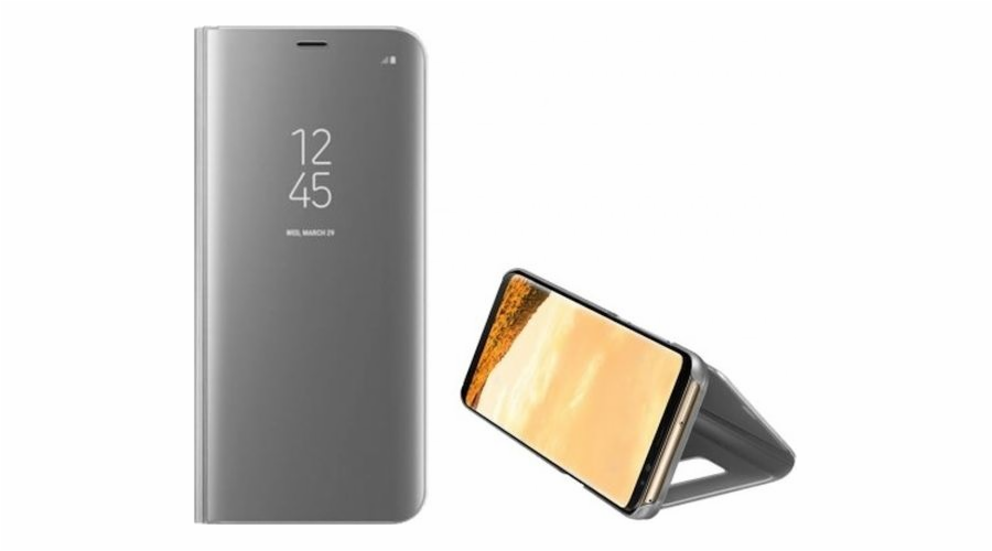 Clear View Samsung S21 stříbrné / stříbrné pouzdro