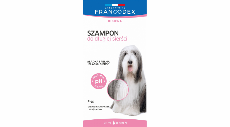 FRANCODEX Šampon pro psy na dlouhou srst sáček 20 ml