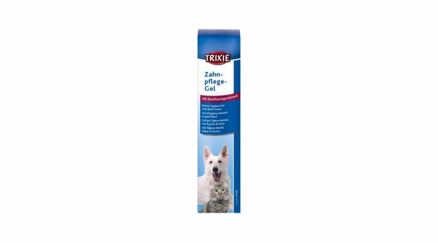 Trixie zubní a gumový hygienický gel s příchutí hovězího masa, pes/kočka, 100 g