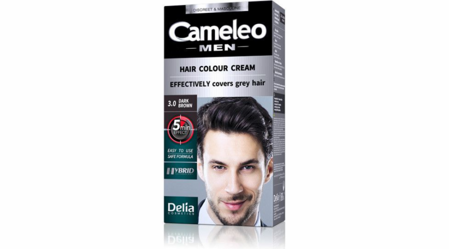 Delia Cosmetics Cameleo Men Hair Color krémová barva na vlasy 3.0 tmavě hnědá 30 ml