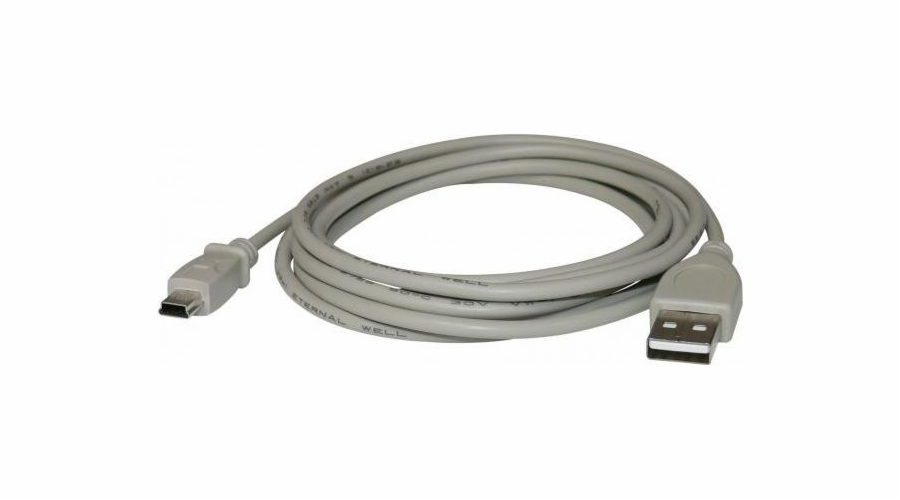 Kabel USB Logo USB-A - miniUSB 2 m Szary