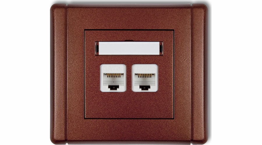 Karlik FLEXI Dvojitá počítačová zásuvka 2xRJ45, kat.6, 8pin bílá FGK-4