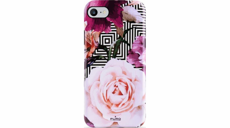 Puro Puro Glam Geo Flowers - Etui Iphone 8 / 7 / 6s / 6 (pink Peonies)