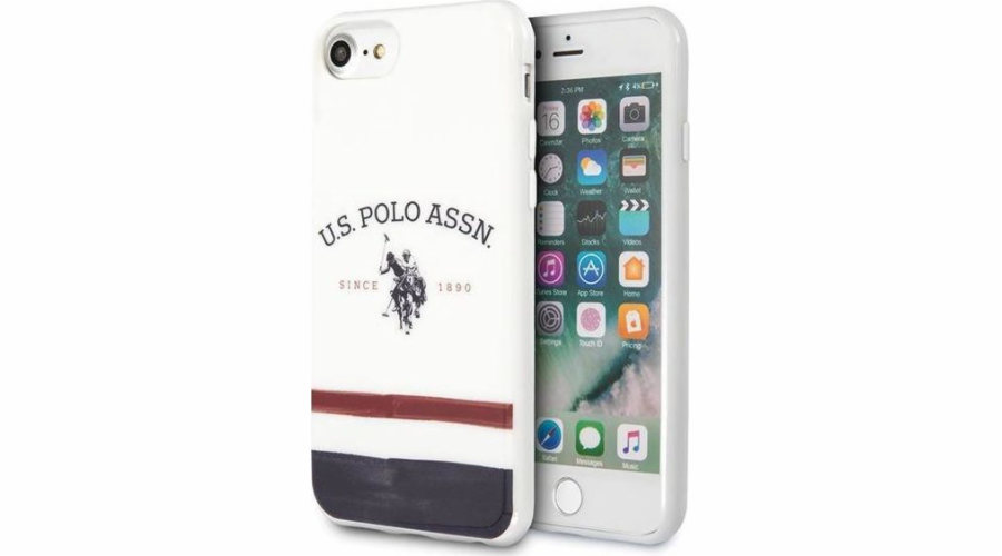 NÁS. Polo Assn Us Polo usshci8pcstrb iPhone 7/8/SE 2020 White/White Tricolor Pattern Collection