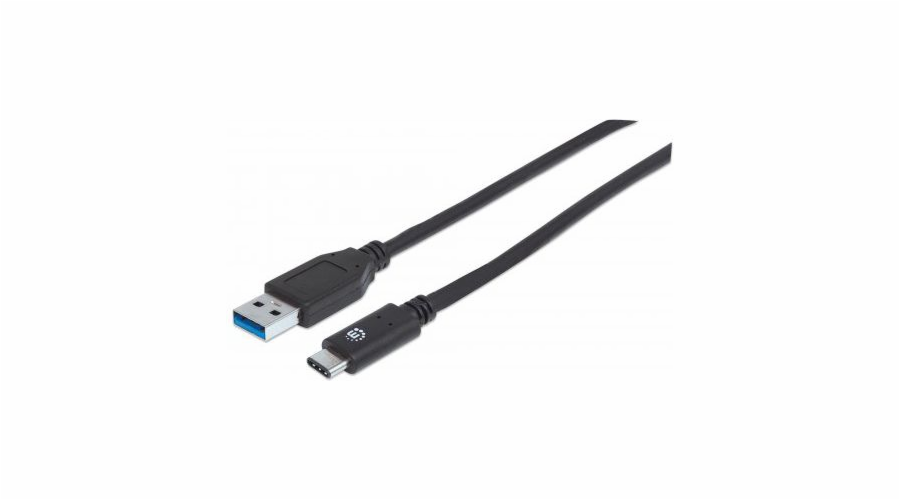 Kabel USB Manhattan USB-A - USB-C 1 m Czarny (353373)