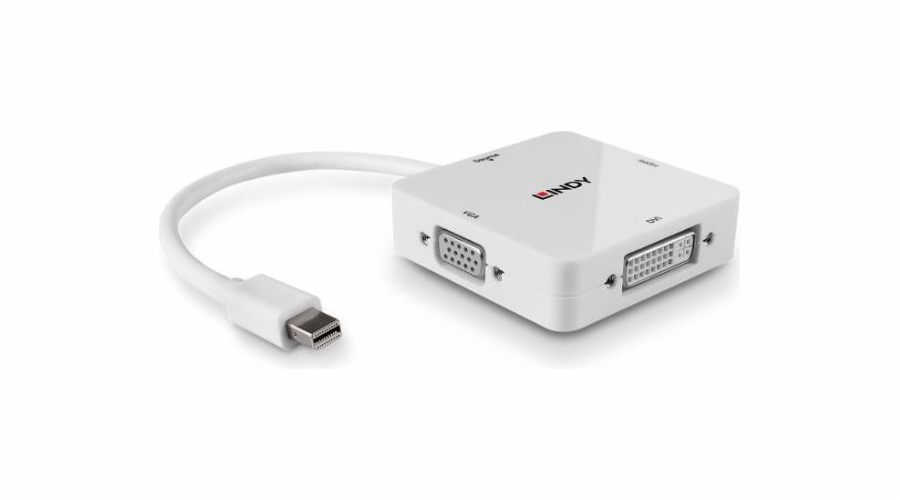 Lindy DisplayPort Mini AV adaptér – HDMI – D-Sub (VGA) – DVI-I bílý (38297)
