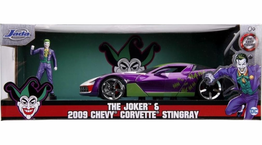 Kovové vozidlo s figurkou Jada Joker 2009 Chevy Corvette 1:24