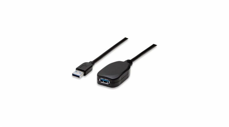 Kabel USB Manhattan USB-A - USB-A 5 m Czarny (150712)