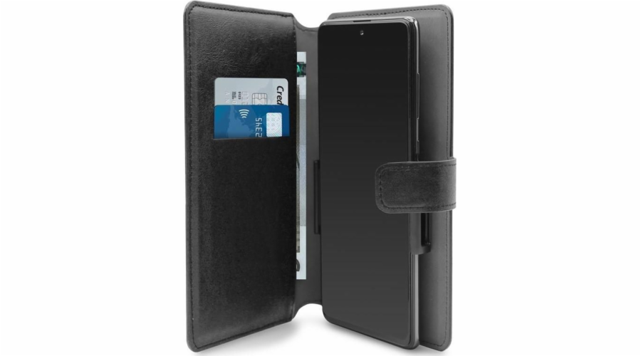 Puro PURO Universal Wallet - Uniwersalne etui obrotowe 360 z kieszeniami na karty, rozmiar XXL (czarny)