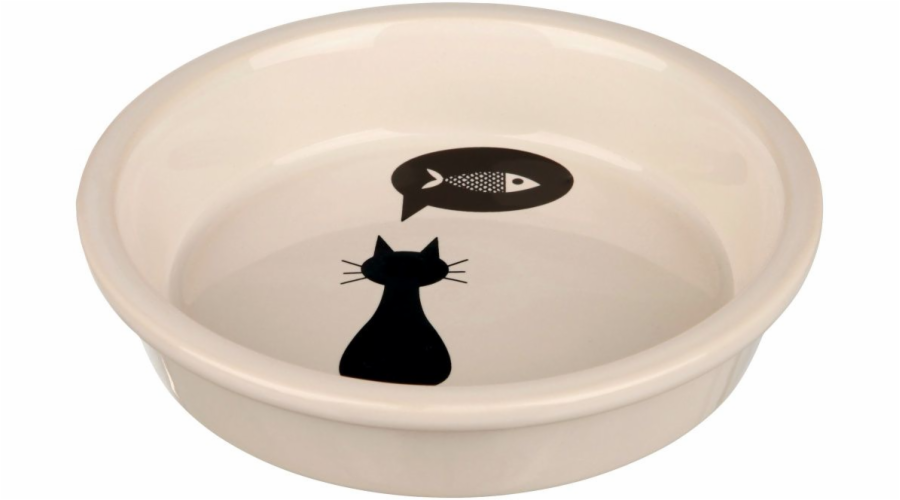Trixie keramická mísa, kočka, 0,25 l/12 cm, bílá