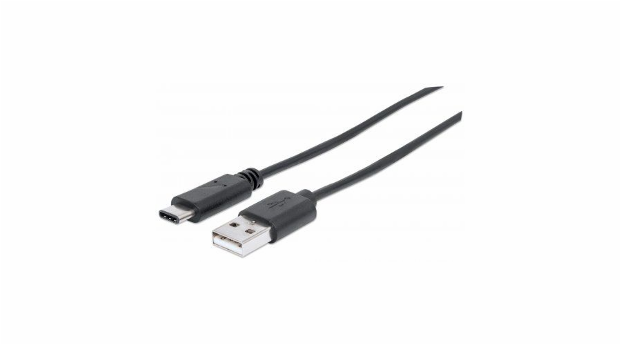 Kabel USB Manhattan USB-A - USB-C 3 m Czarny (354981)