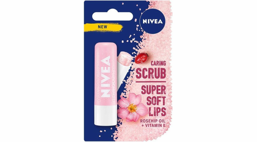 Nivea NIVEA_Caring Scrub Super Soft Lips Pečující peeling na rty Wild Rose 4,8g
