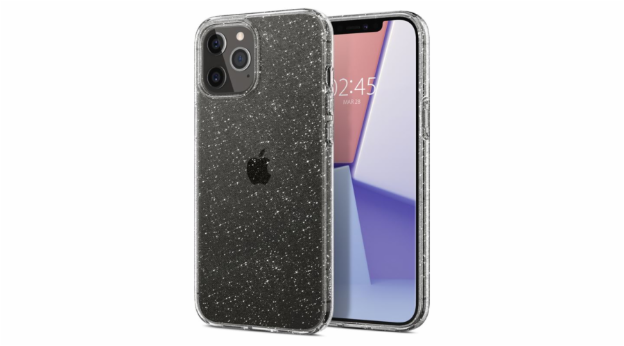 Ochranný kryt Spigen Liquid Crystal Glitter pro Apple iPhone 12/iPhone 12 Pro (6,1") transparentní