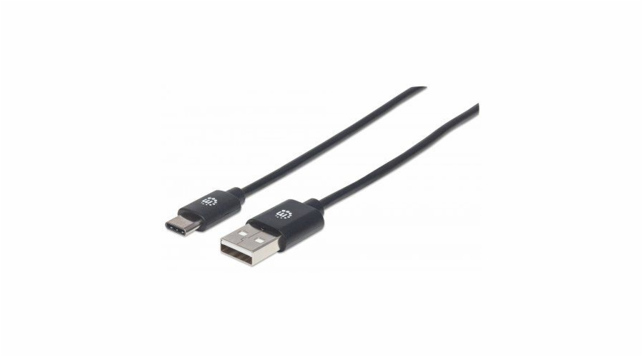 Kabel USB Manhattan USB-A - USB-C 2 m Czarny (354929)