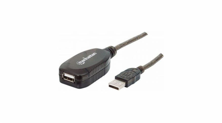 Kabel USB Manhattan USB-A - USB-A 10 m Czarny (150248)