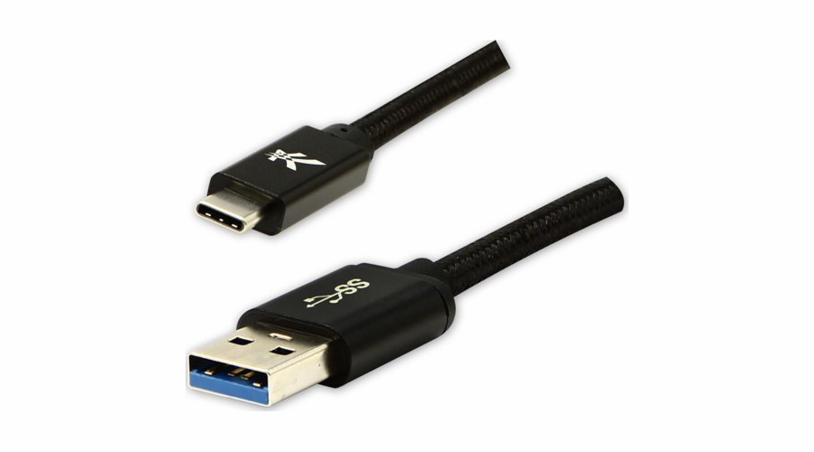 Kabel USB Logo USB-A - USB-C 2 m Czarny