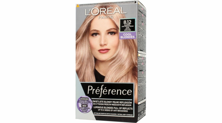 L Oreal Professionel Preference Dye 8.12 Aljaška - světle šedá béžová blond 1op.