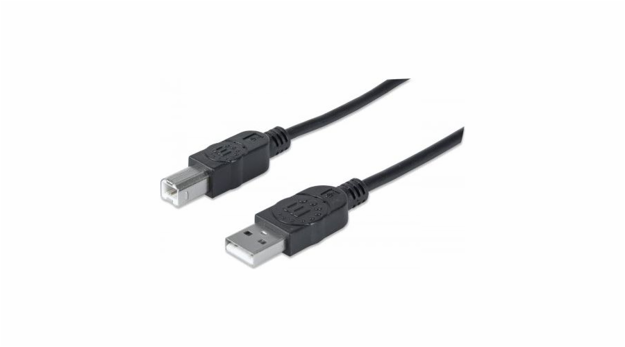 Kabel USB Manhattan USB-A - USB-B 1 m Czarny (306218)