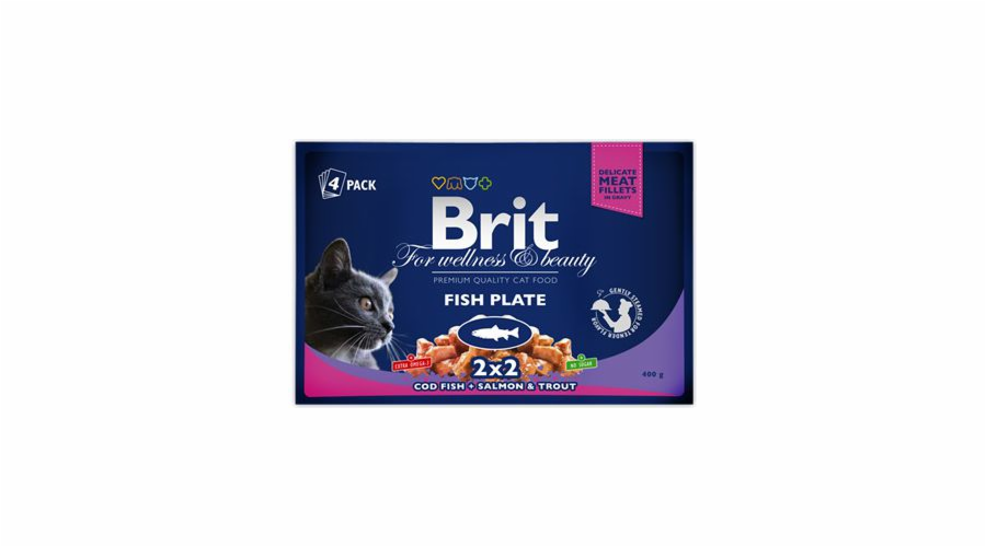 Brit Premium Cat Pouches Fish Plate 4x100g